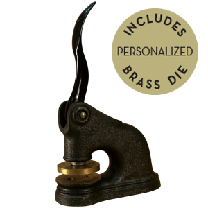 Fully customizable, personalized antique embosser. Upgrade to a different model embosser to better suit your project.