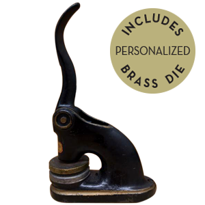 Fully customizable, personalized antique embosser. Upgrade to a different model embosser to better suit your project.