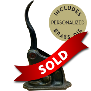 Fully customizable, personalized antique embosser. Upgrade to a different model embosser to better suit your project.
