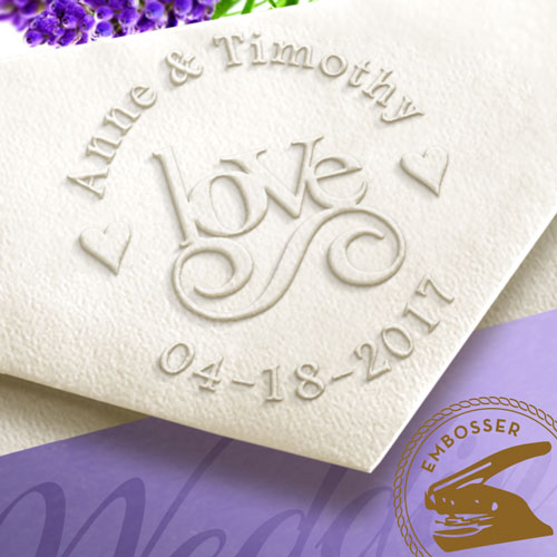 Personalize your Wedding invitations or napkins with a unique fully customizable embosser | Save the date | FREE SHIPPING | FAST SERVICE